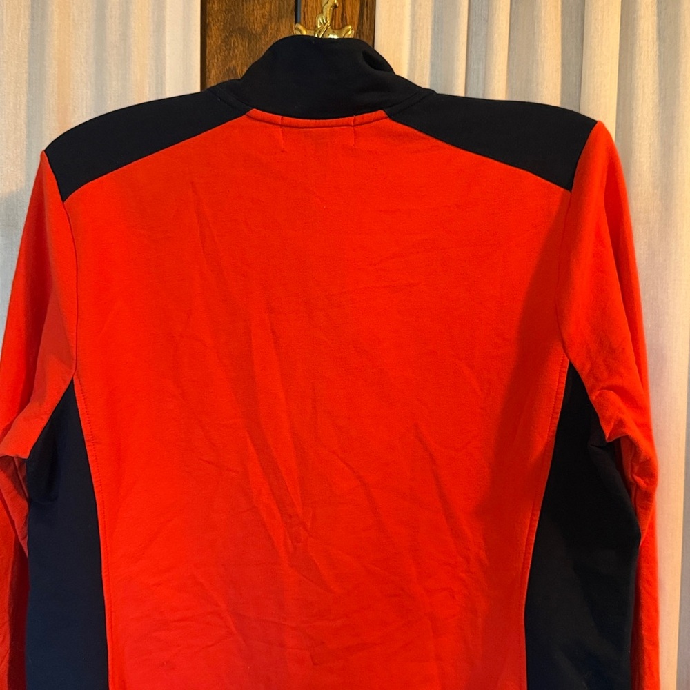 Lauren Ralph Lauren Active Orange Red Navy Blue Colorblock Zip Front Jacket - Picture 7 of 11